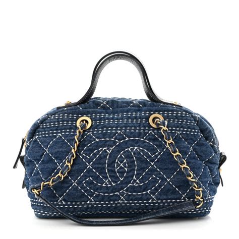 chanel denim bowling bag|chanel 2020 large bowling bag.